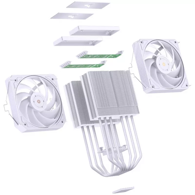 Jonsbo HX6280 CPU-jäähdytin, PWM, RGB - 130 mm, valkoinen