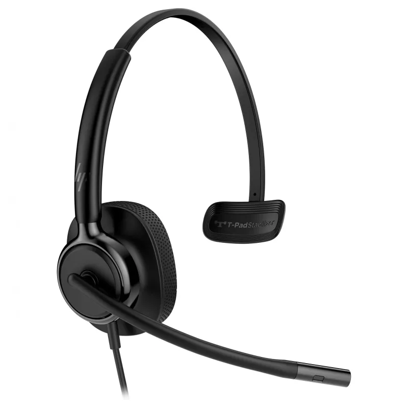 Johdollinen monofoninen USB-kuulokemikrofoni HP Poly Mission 415 — kevyt 99 g, yhden korvan malli