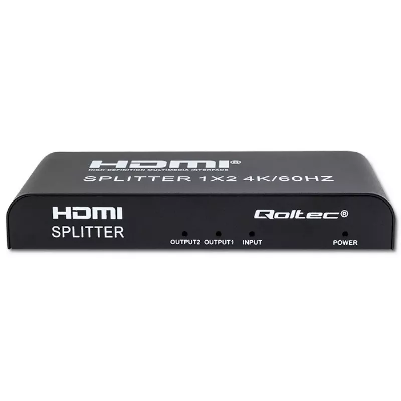 Qoltec 51797 aktiivinen HDMI-jakaja 2 x HDMI 4K x 2K | 6 Gb/s | 60 Hz