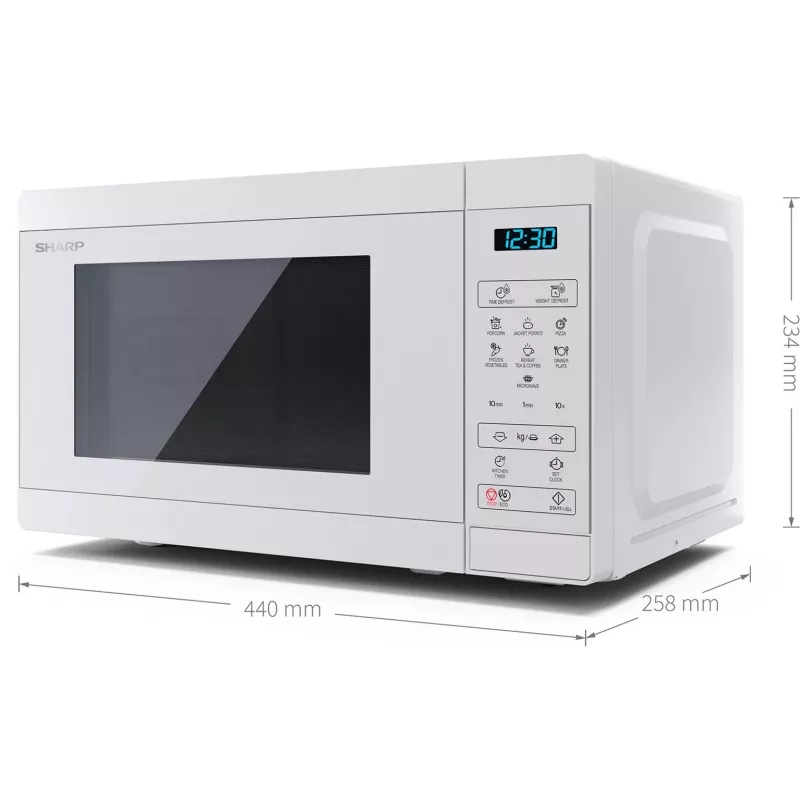 Sharp | mikroaaltouuni | YC-MS02E-C | vapaasti seisova | 800 W | valkoinen