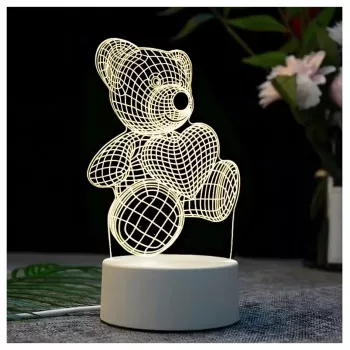 Yövalo Extralink HOME 3D sydän optinen harha yöpöytävalo USB