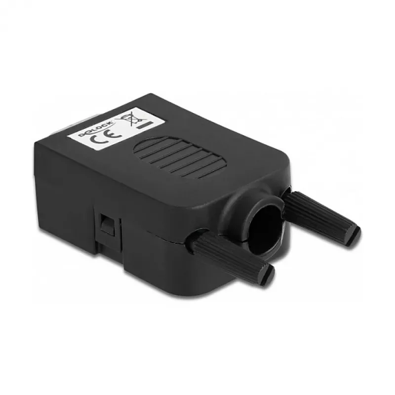 Johdinliitin DeLOCK 66232 Sub-D 9 10-napainen riviliitin musta