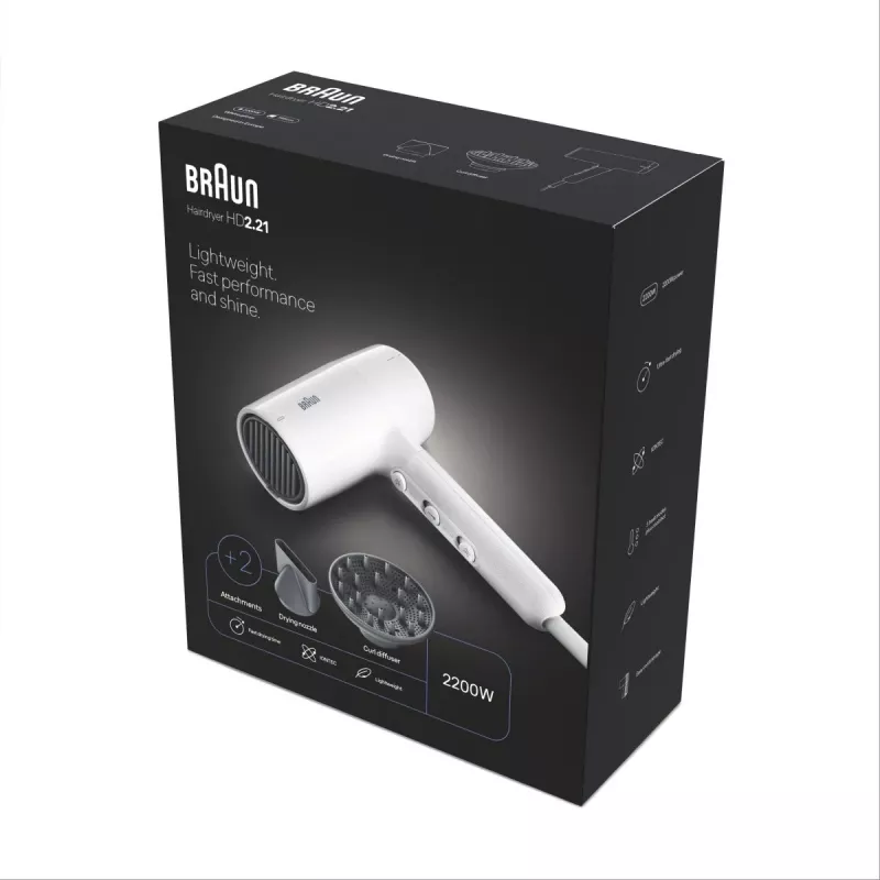 Hiustenkuivaaja Braun BRHD226E 2200W Ionic Technology kevyt