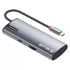 USB-C-keskitin Tellur TLL321061 PD 3.0 100W, HDMI-lähtö ja 3× USB 3.0 -liitäntää
