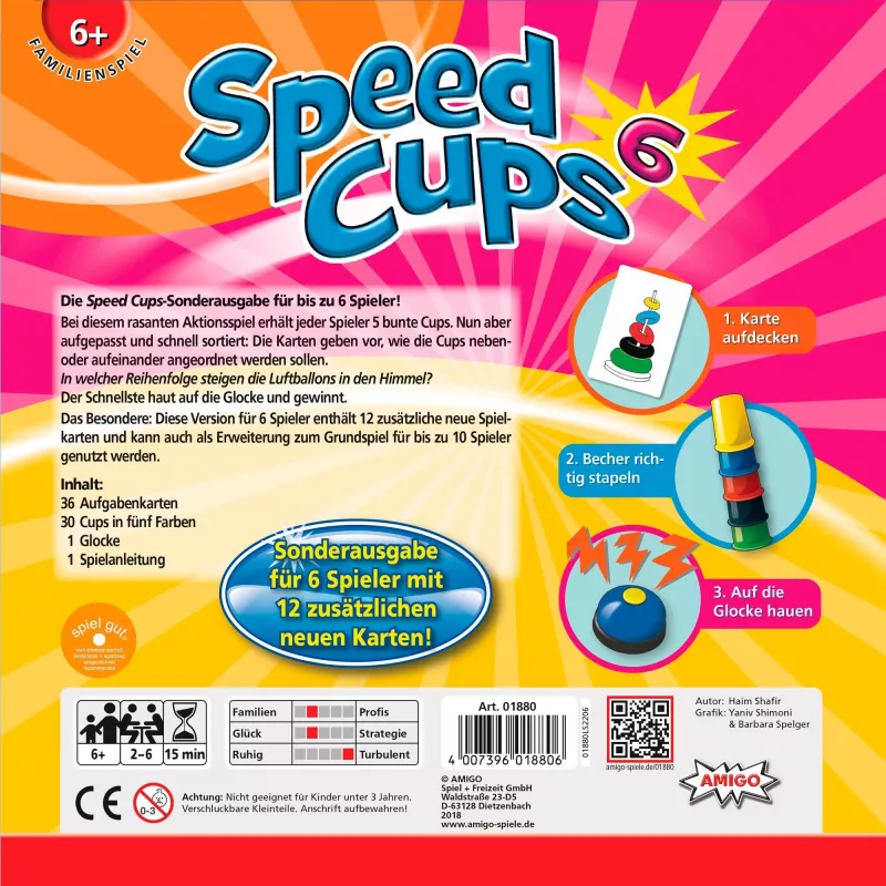 Amigo Speed Cups 6 15 minuuttia lautapeli perhe