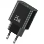 USB-laturi usams USA001629 25W 1×USB-C + 1×USB-A pikalataus