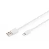 DIGITUS - Lightning-kaapeli - Lightning (M) - USB (M) - 1,0 m - kaksoiseristys - valkoinen - valettu - Apple iPad/iPhone/iPod (Lightning) (DB-600106-010-W)