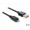 USB-kaapeli DeLOCK EASY-USB 2.0-A - USB 2.0 Micro-B 3 m
