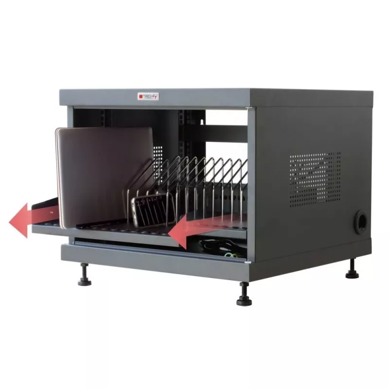 Telinehylly TECHLY 367652 kaapelinhallinta 3M-teippikiinnityksellä, teräs, 550×550×410 mm, musta