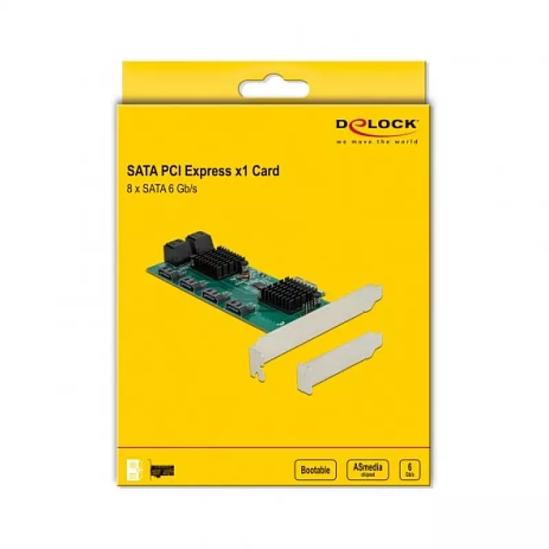 DeLOCK 8-porttinen SATA PCI Express x1 -kortti Low-Profile