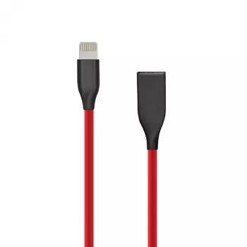 Silikonikaapeli USB-Lightning, 1 m (punainen)