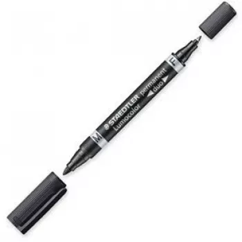 Pysyvä merkkiaine Staedtler Lumocolor Duo hieno-/pyöreä kärki musta