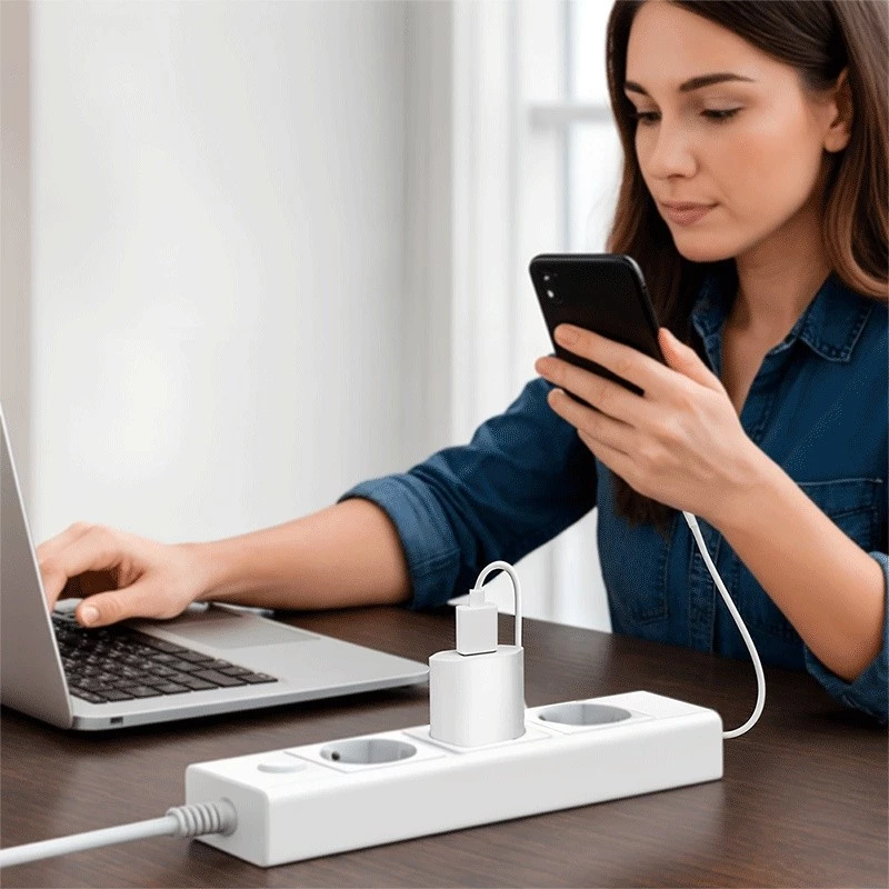 USB-A-pistorasiasovitin, 5W, 5V/1A, 1xUSB-A valkoinen