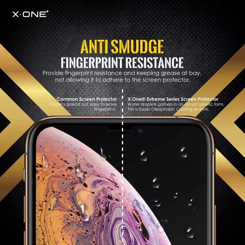X-ONE Extreme Shock Eliminator näytönsuojakalvo iPhone X — musta, iskunkestävä, kestävä