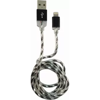 LC-POWER kaapeli USB-Lightning-1M-8 1 m musta/hopea, USB-A → Lightning (LC-C-USB-LIGHTNING-1M-8)