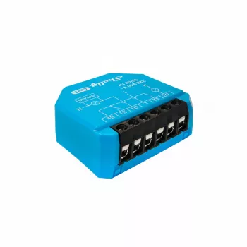 DIN-kiskoon asennettava kaksinkertainen rele Shelly 2L Gen3, 2 kanavaa, Wi‑Fi/Bluetooth, 220–240V AC, 50Hz, muovikotelo