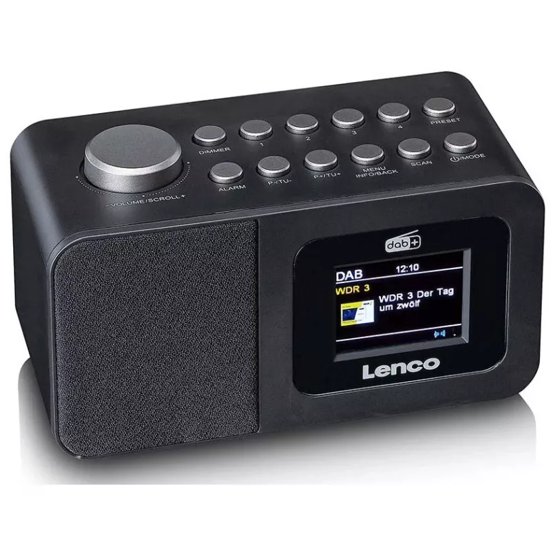 Lenco CR-625BK DAB+/FM-radiokello Bluetoothilla ja langattomalla latauksella, musta