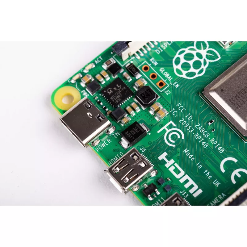 Raspberry Pi 4 Model B yhden piirilevyn tietokone, Broadcom BCM2711 1,5 GHz, 2 GB LPDDR4, vihreä