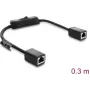 DELOCK RJ45-kaapeli Cat.6 F/UTP 0,3 m inline-kytkimellä, sininen-sininen