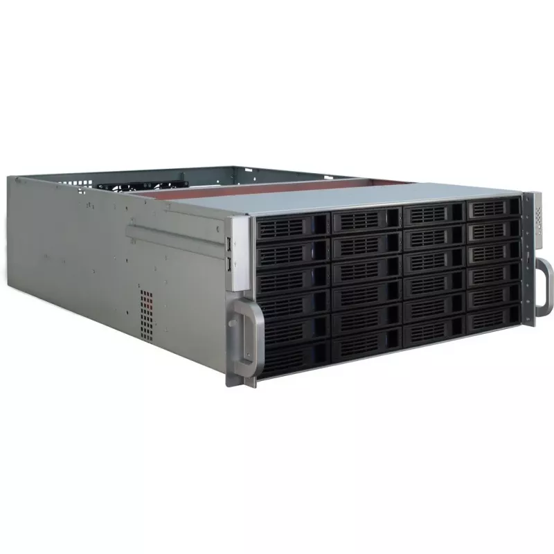 Palvelinkotelo Inter-Tech 4U-4424 rack musta, hopea