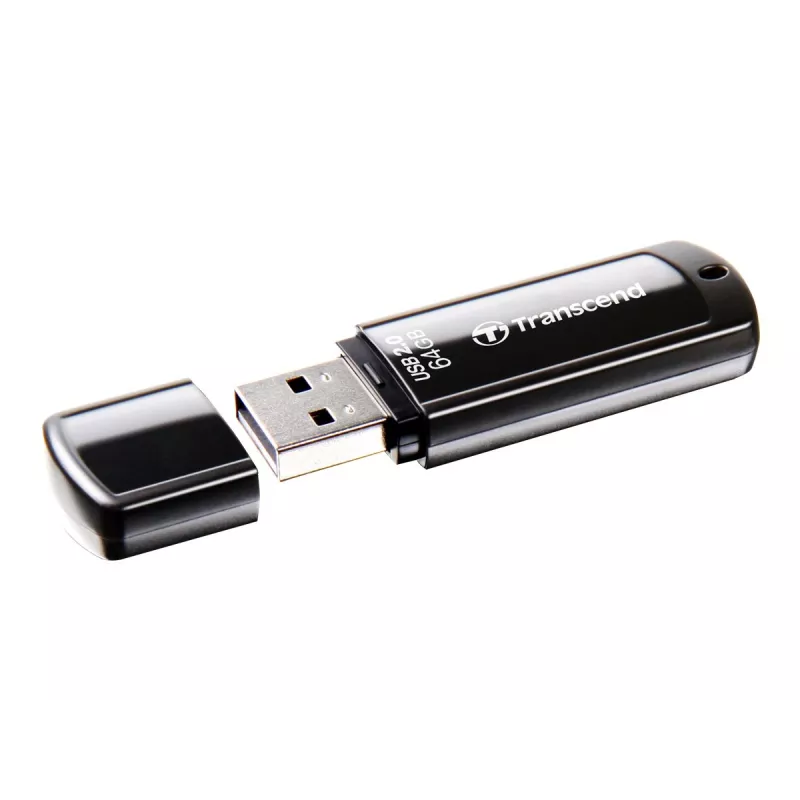 USB-muistitikku Transcend JetFlash 350 64GB, USB 2.0, musta