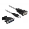 DeLOCK sovitin USB 2.0 Type-A - sarjaportti RS-232 D-Sub 9 + D-Sub 25