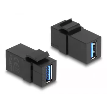 DeLOCK Keystone-moduuli USB 3.0 A naaras - A naaras musta 1:1