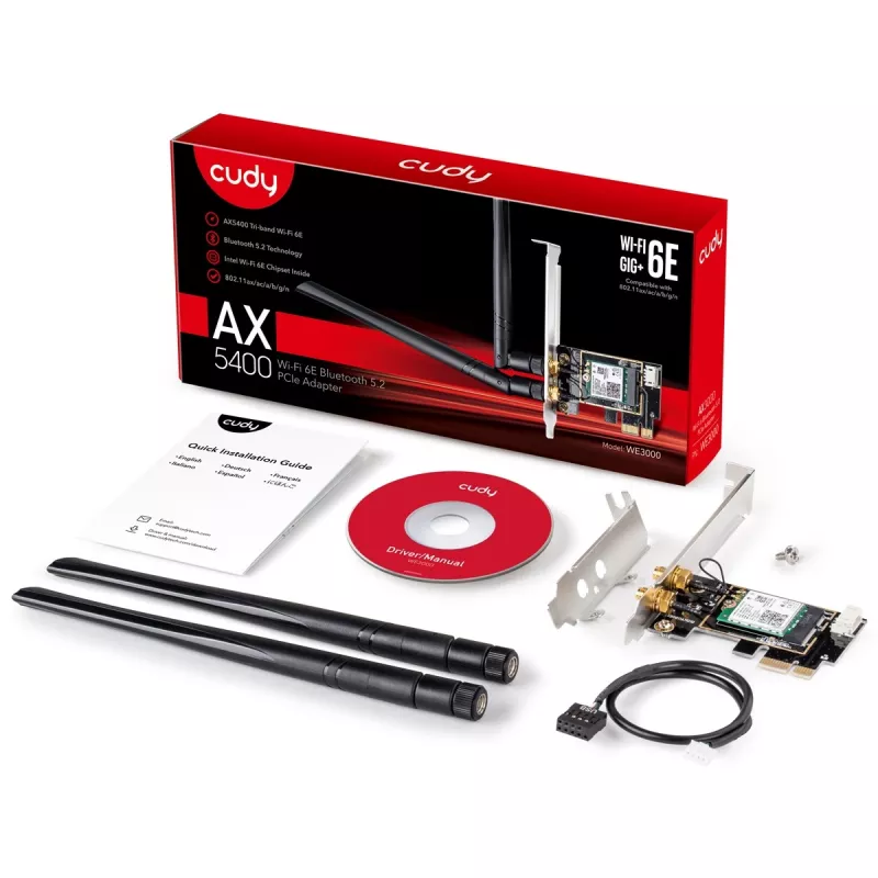 Cudy WE3000 verkkokortti sisäinen WLAN / Bluetooth 2400 Mbit/s