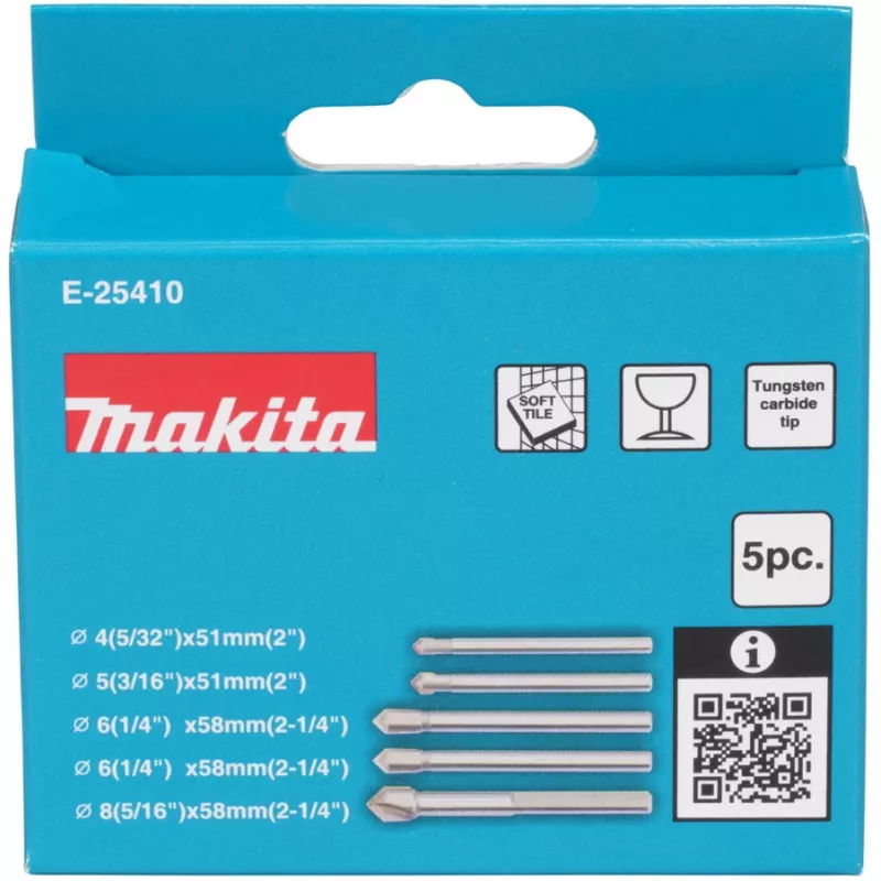 Poranteräsarja Makita E-25410 lasille ja laatoille, 5 kpl
