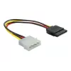 Virtakaapeli SATA HDD DeLOCK B40160100 4-pin pistoke suora 0,12 m