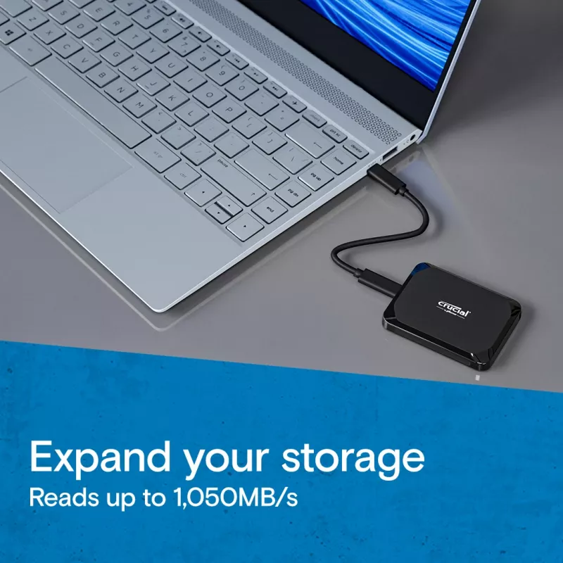 Ulkoinen SSD Crucial X9 2 TB USB Type-C 3.2 Gen 2 musta
