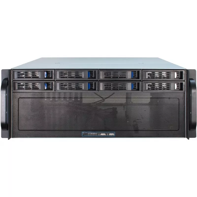 Palvelinkotelo Inter-Tech 4U-4408 rack musta, hopea