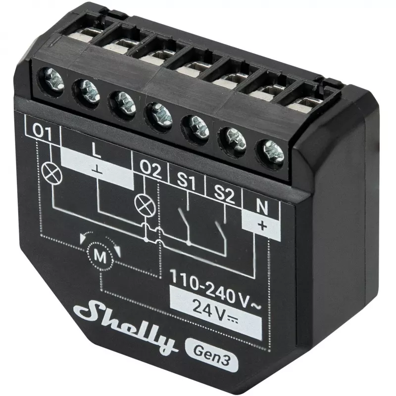Shelly 2PM Gen3 älykytkin 2P musta