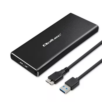 M.2 SATA SSD-kotelo QOLTEC 51854 USB 3.0 työkaluton