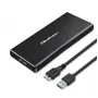 M.2 SATA SSD-kotelo QOLTEC 51854 USB 3.0 työkaluton