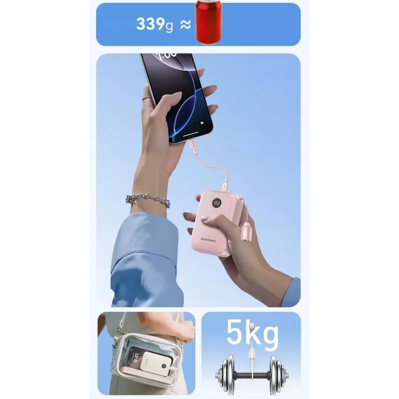 Varavirtalähde Vention FKBL0-C 20000 mAh, 2x USB-C + 1x USB-A, sininen