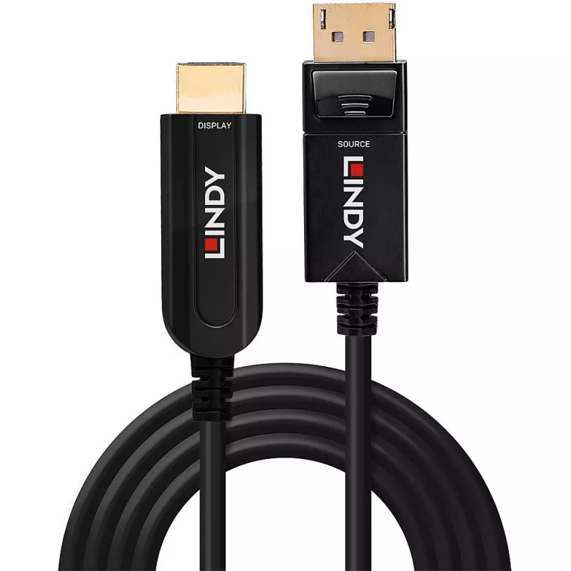 Lindy 30 m kuitu-hybridi-DisplayPort-1.2-HDMI-18G-kaapeli