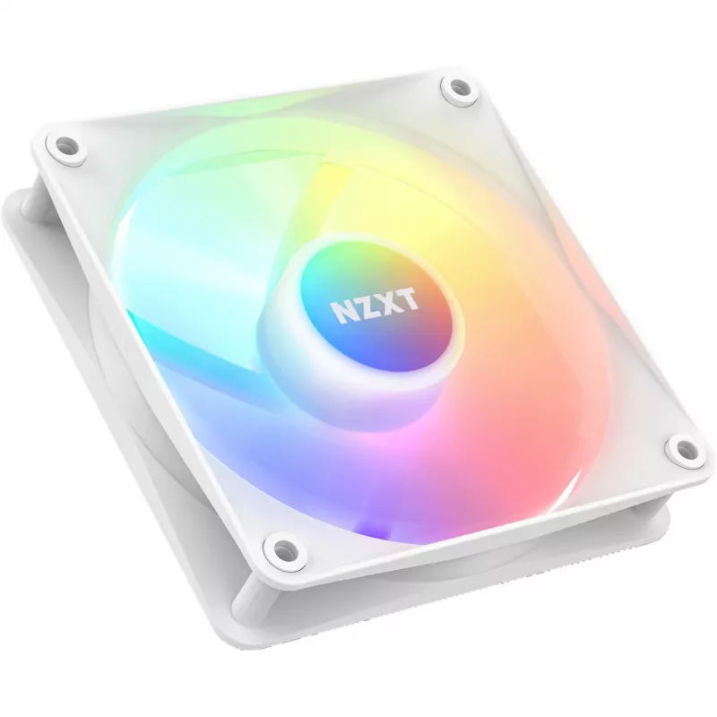 NZXT F120 RGB Core RF-C12SF-W1 120 mm kotelotuuletin, 500–1800 RPM, PWM, valkoinen