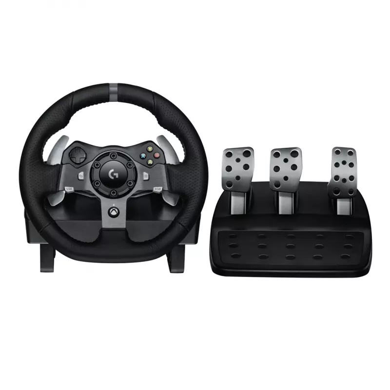 Logitech G920 Driving Force kilpa-ajoratti ja polkimet Xbox One -konsolille ja PC:lle, USB, musta (941-000123)