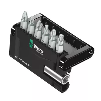 Wera 7-osainen kärkisarja Bit-Check 7 Universal 4 05135810001 Phillips Phillips, Phillips Pozidriv, sisä-Torx (05135810001)