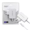 Qoltec 51039 65 W USB-C PD -virtalähde, 5–20,3 V, 2–3,25 A, sisäänrakennettu USB-C-kaapeli, valkoinen