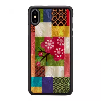 iKins älypuhelimen suojakotelo iPhone XS Max – kirsikankukkakuvio, musta