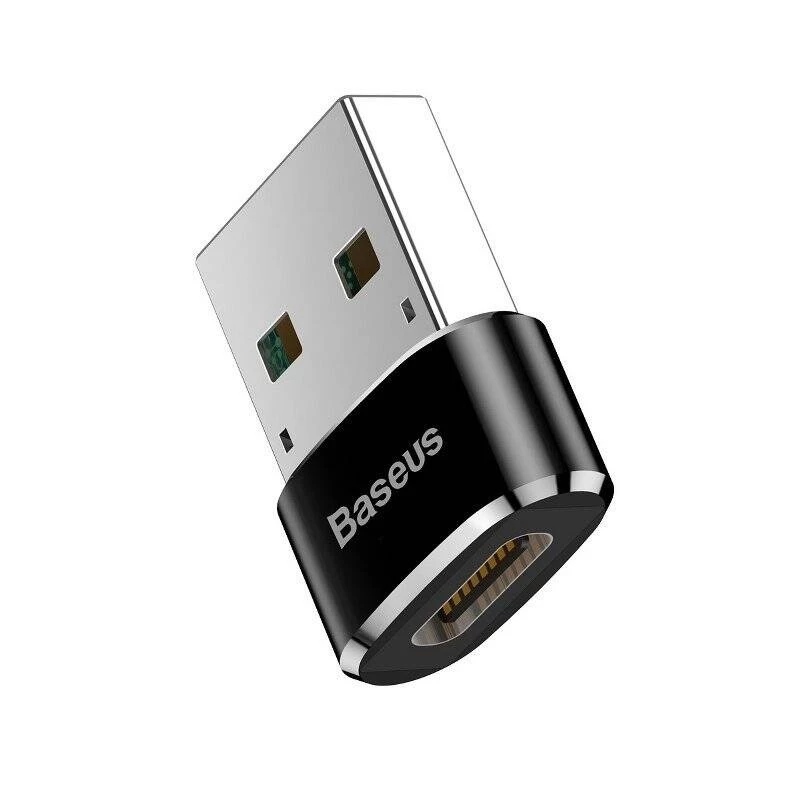 Baseus USB-uros - Type-C-naaras -sovitin muunnin musta