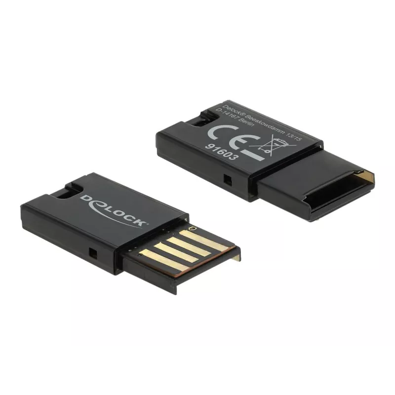 DeLOCK USB 2.0 -kortinlukija musta Micro SD MicroSDHC MicroSDXC 480 Mbit/s