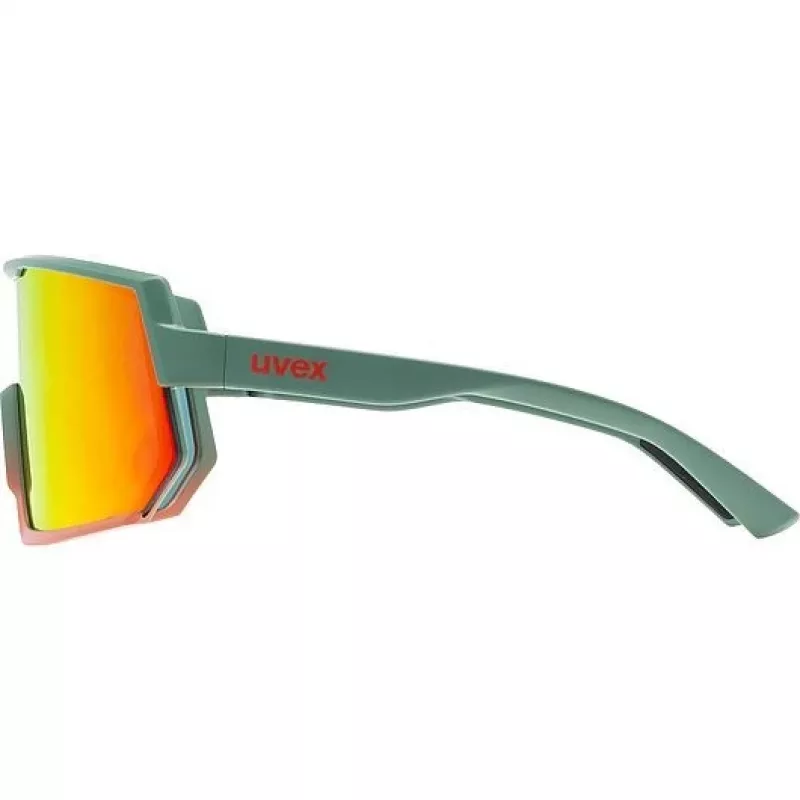 Multisport-lasit UVEX sportstyle 235 — unisex, puolireunaton kehys, vihreä/punainen