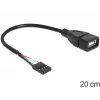 Delock kaapeli USB-pistokeholkki > USB 2.0 Type-A holkki 20 cm (83291)