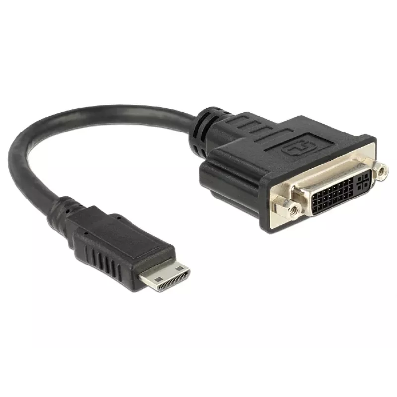 Videokaapelisovitin DeLOCK 65564 0,2 m HDMI Type-C - DVI-D musta