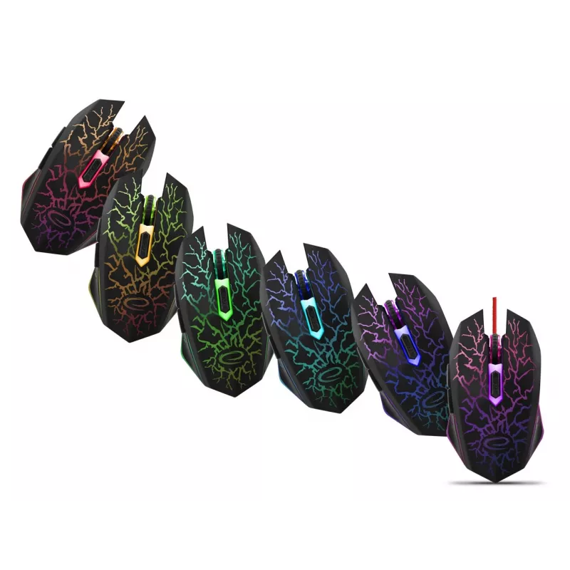 Esperanza MX211 LIGHTNING - hiiri - USB - hiiri - optinen - 6 painiketta - musta