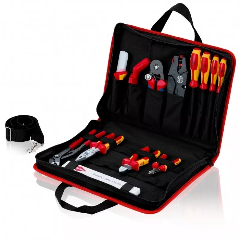 Knipex työkalulaukku compact Electric - musta - punainen - polyesteri - 8 taskua - 410 mm - 290 mm - 60 mm (00 21 11)