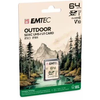 Emtec 64GB UHS-I SDHC V30/V10 Outdoor flash-muisti